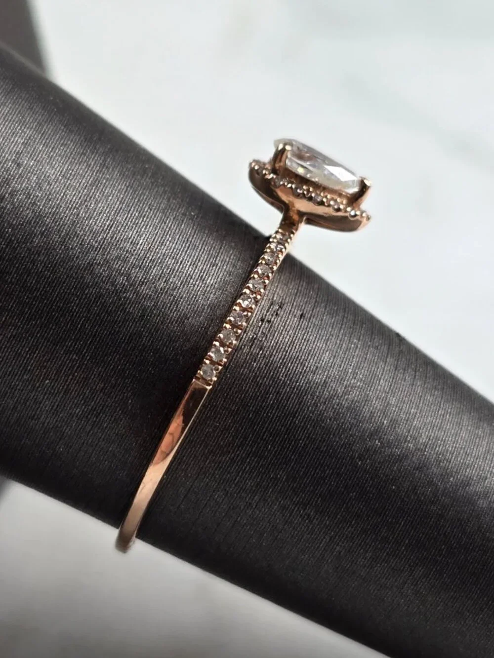 Womens Vintage Estate 10K Rose Gold Diamond Ring 1.4g #E5179